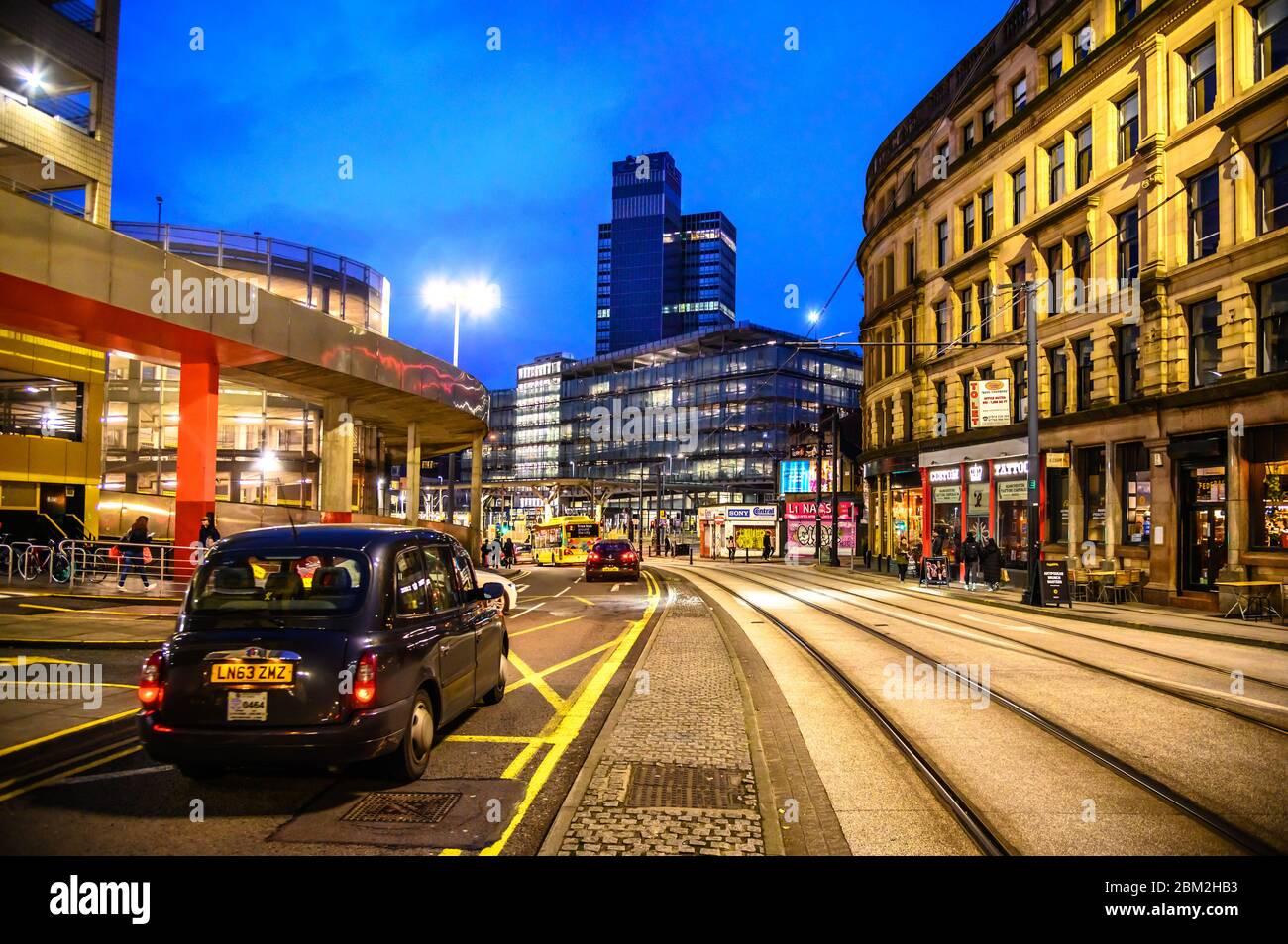 MANCHESTER, ENGLAND - 10. NOVEMBER 2019: Stadtzentrum von Manchester in Großbritannien Stockfoto