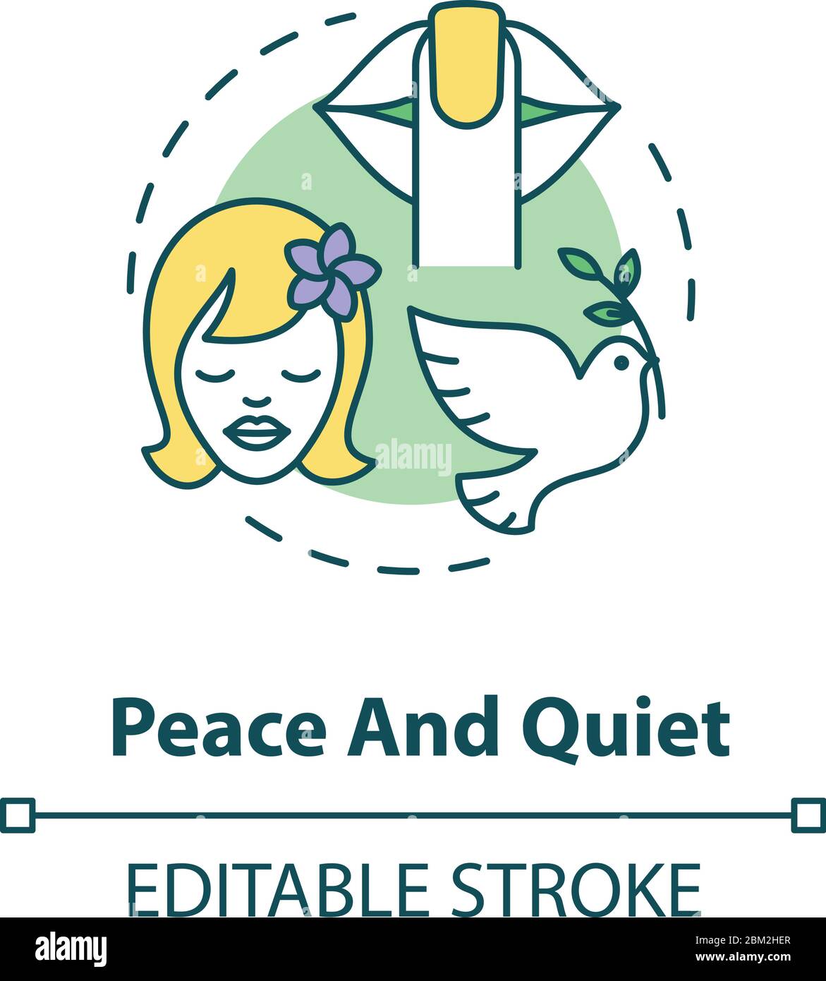 Symbol für das Konzept „Ruhe und Frieden“ Stock Vektor