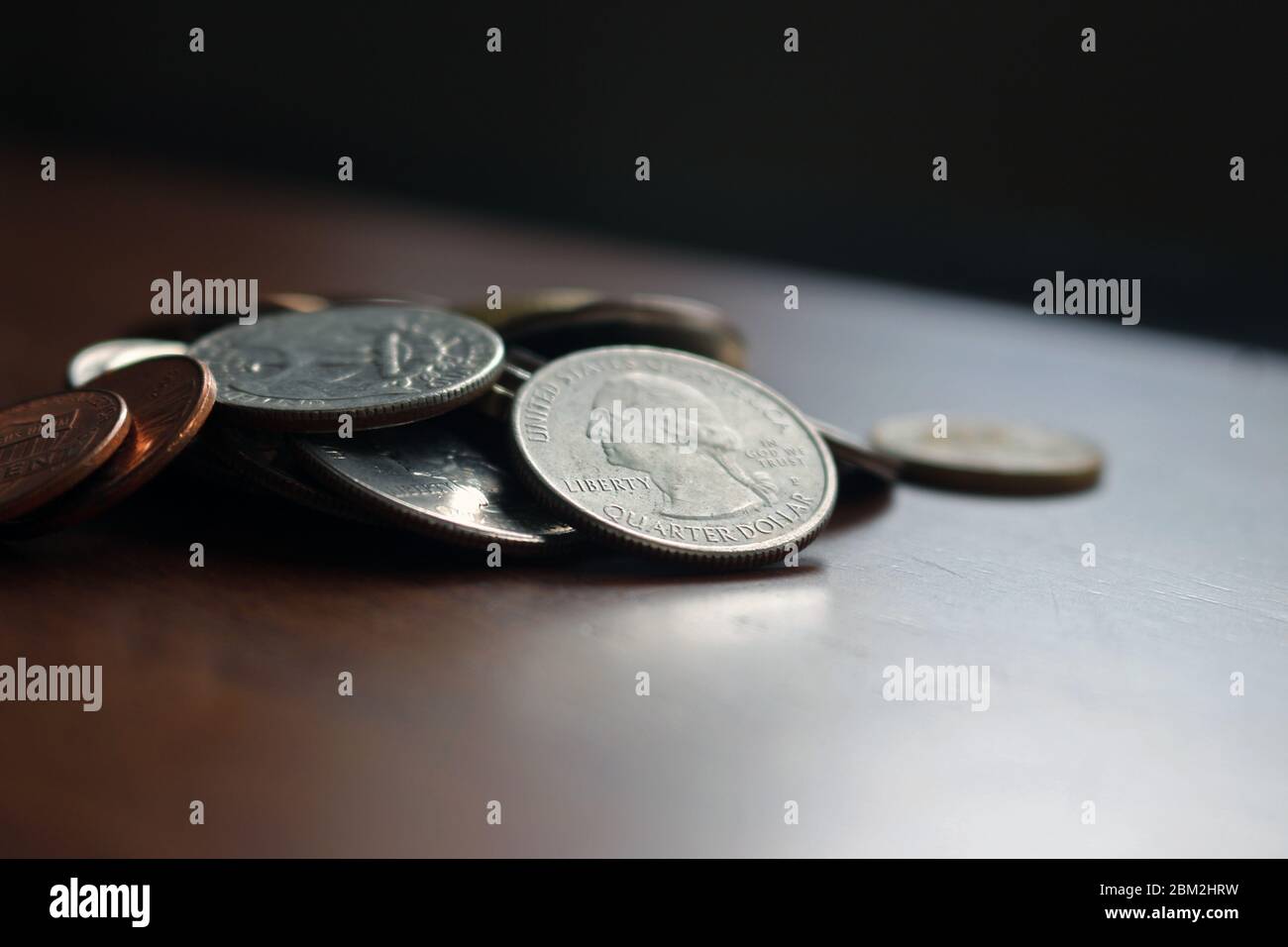 Geld - nach Covid-19 wie wird die Zirkulation von Münzen Stockfoto