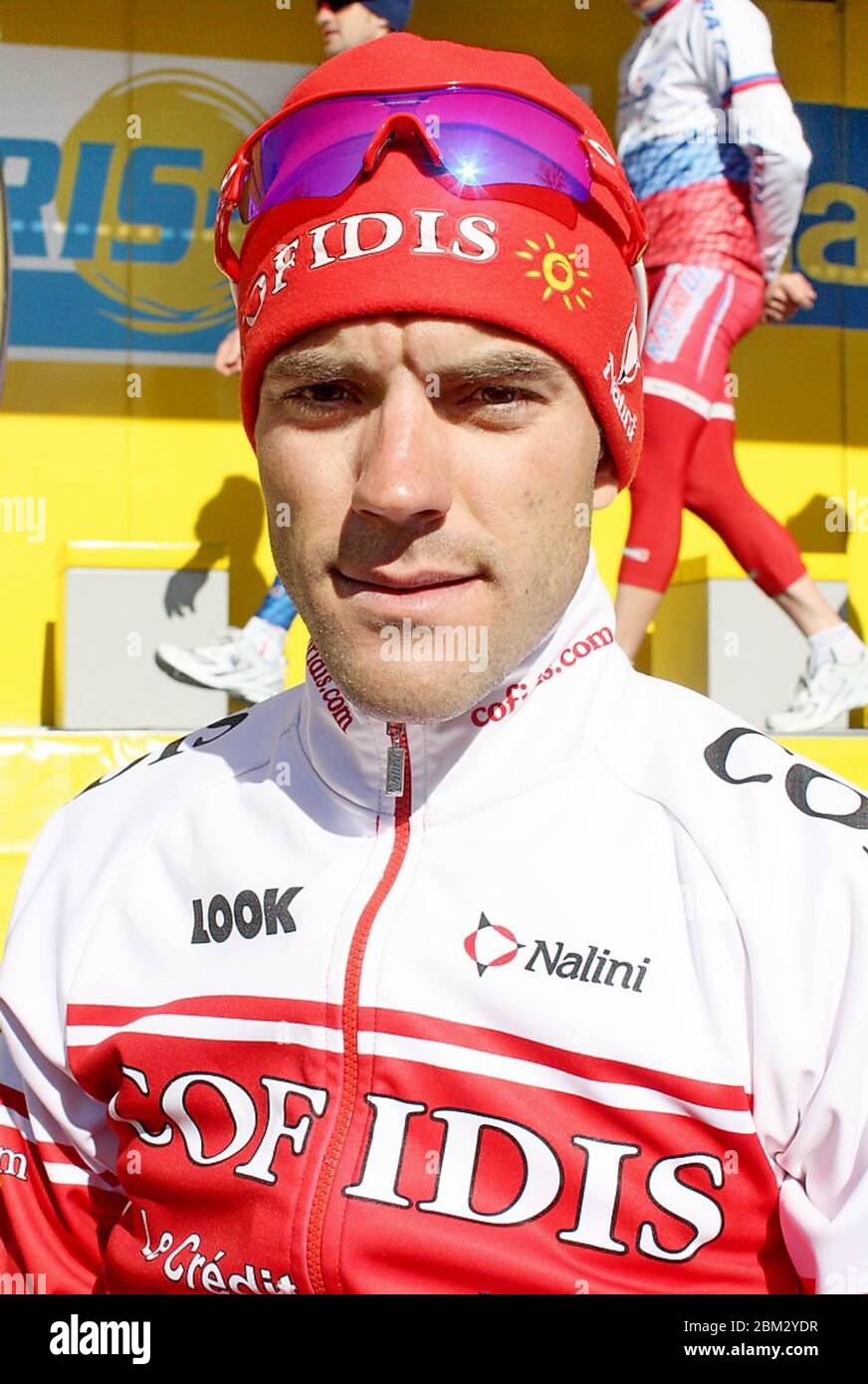 Amaël Moinard von COFIDIS LE CREDIT EN LIGNE während des Paris - Nizza 2010,Etappe 1 Radrennen, Saint-Arnoult-en-Yvelines - Contres (201.5 km) am 07. März 2010 in Saint-Arnoult-en-Yvelines Frankreich - Foto Laurent Lairys / DPPI Stockfoto