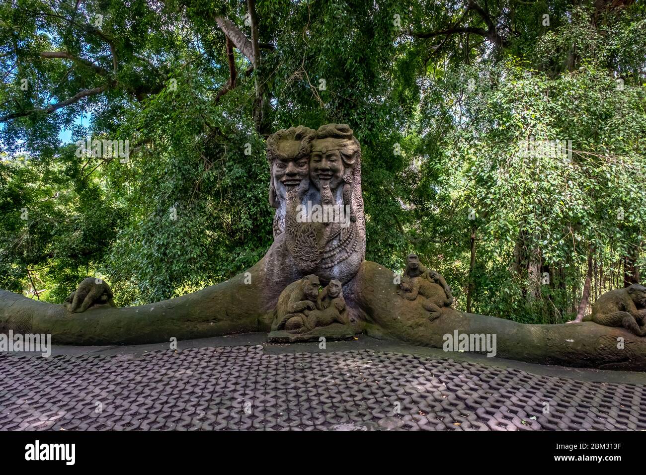 Sacred Monkey Forest Sanctuary Temple, dieser Ort ist am beliebtesten in der Provinz Ubud, Bali Island Stockfoto
