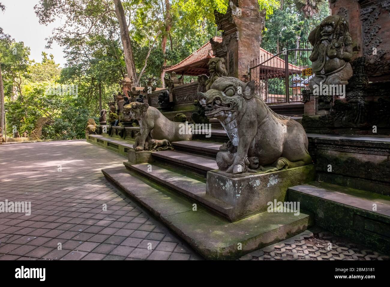 Sacred Monkey Forest Sanctuary Temple, dieser Ort ist am beliebtesten in der Provinz Ubud, Bali Island Stockfoto