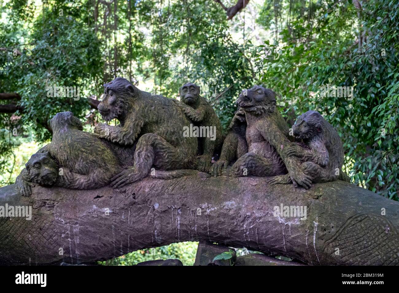 Sacred Monkey Forest Sanctuary Temple, dieser Ort ist am beliebtesten in der Provinz Ubud, Bali Island Stockfoto