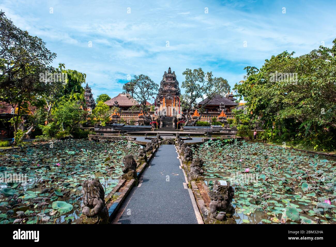 Name dieses Ortes Saraswati Tempel in der Provinz Ubud, Bali Insel Stockfoto