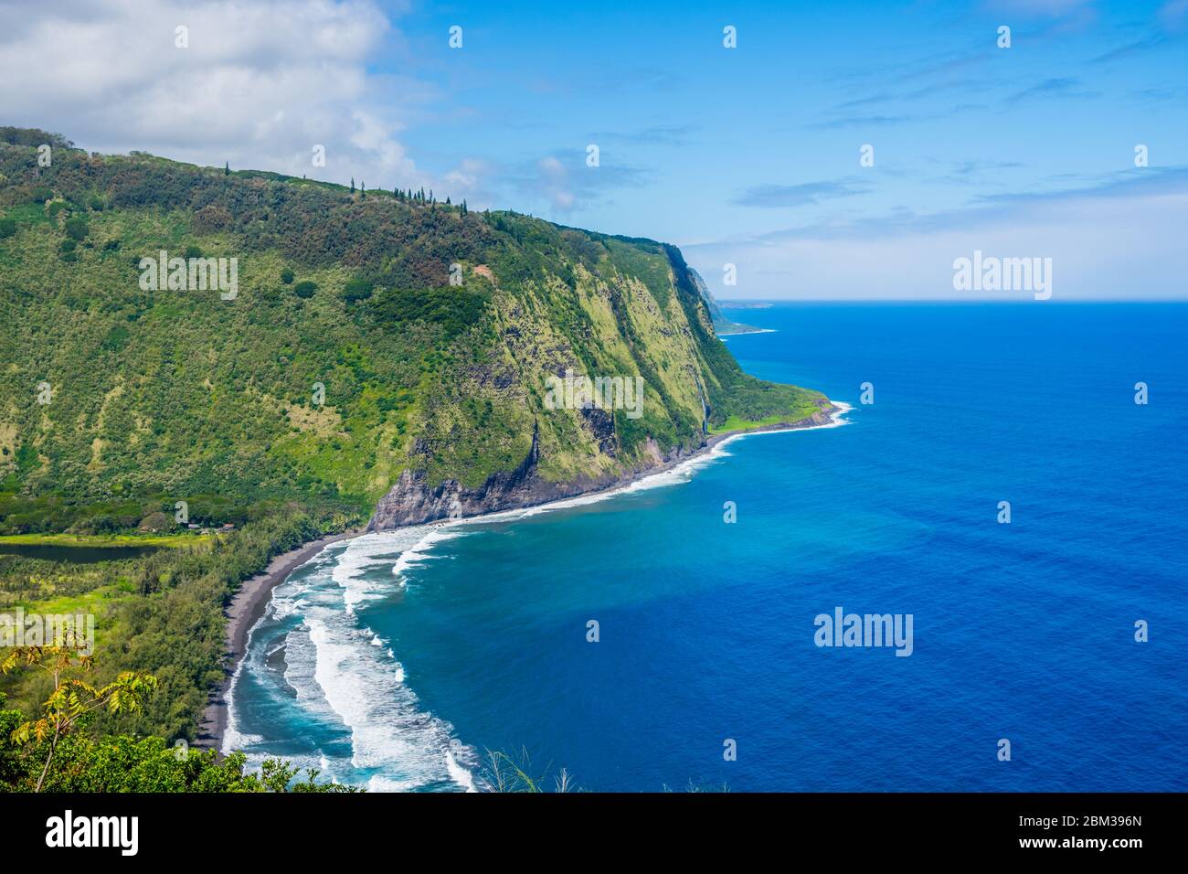 Hawaii atemberaubende Waipio Valley und unberührten Strand große Insel Stockfoto