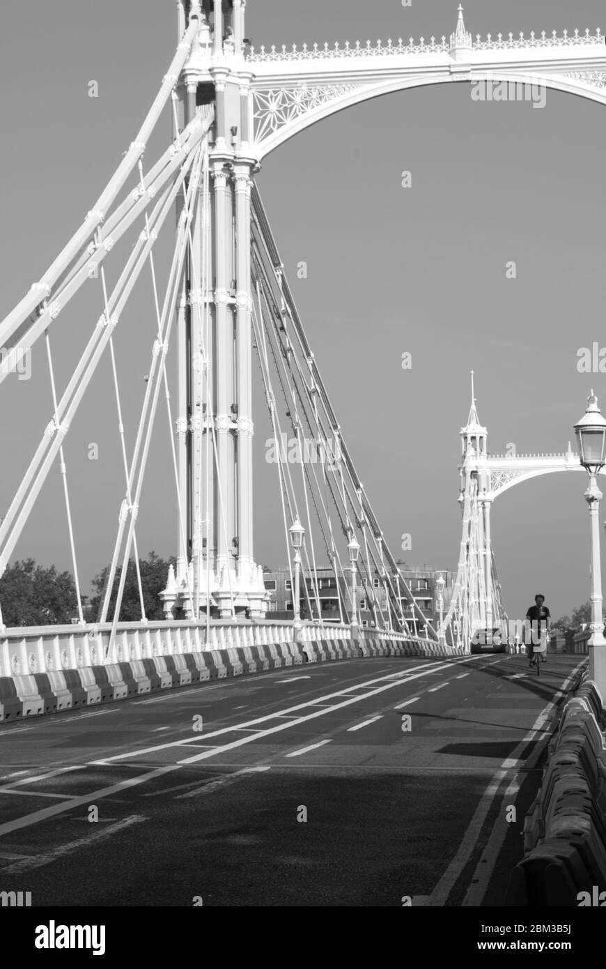 Suspension Bridge Structure Architecture Traditional Albert Bridge, London, SW11 4PH von Rowland Mason Ordish & Sir Joseph Bazalgette Stockfoto