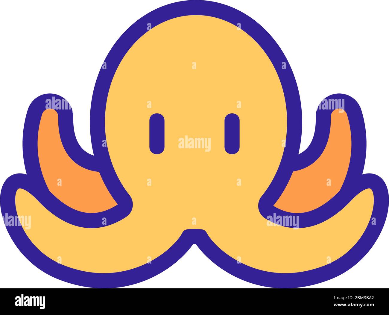 Kleine Krake mit vier Tentakeln Symbol Vektor Umriss Illustration Stock Vektor