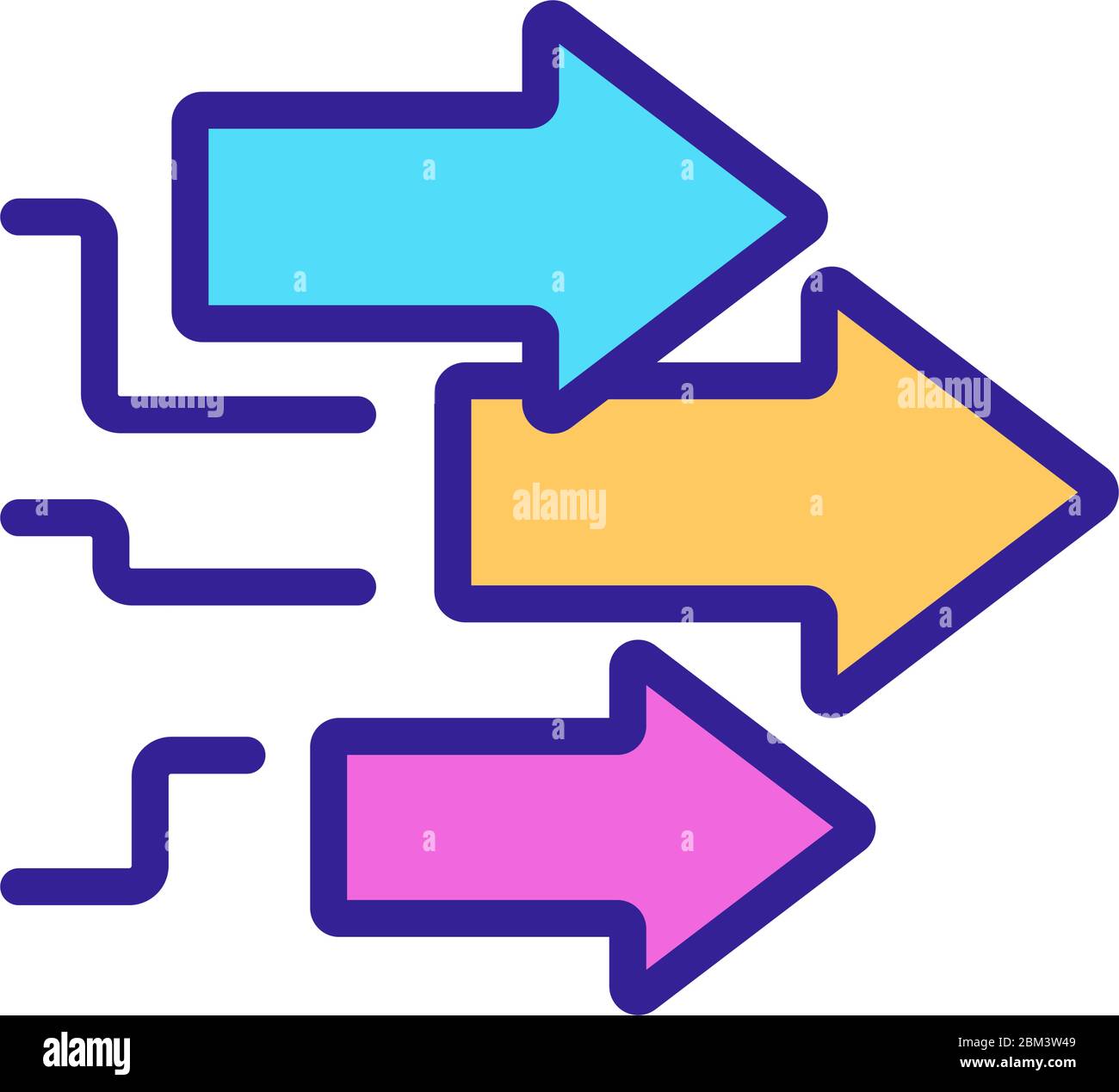 Pfeilindikatoren Analyse Symbol Vektor Umriss Illustration Stock Vektor
