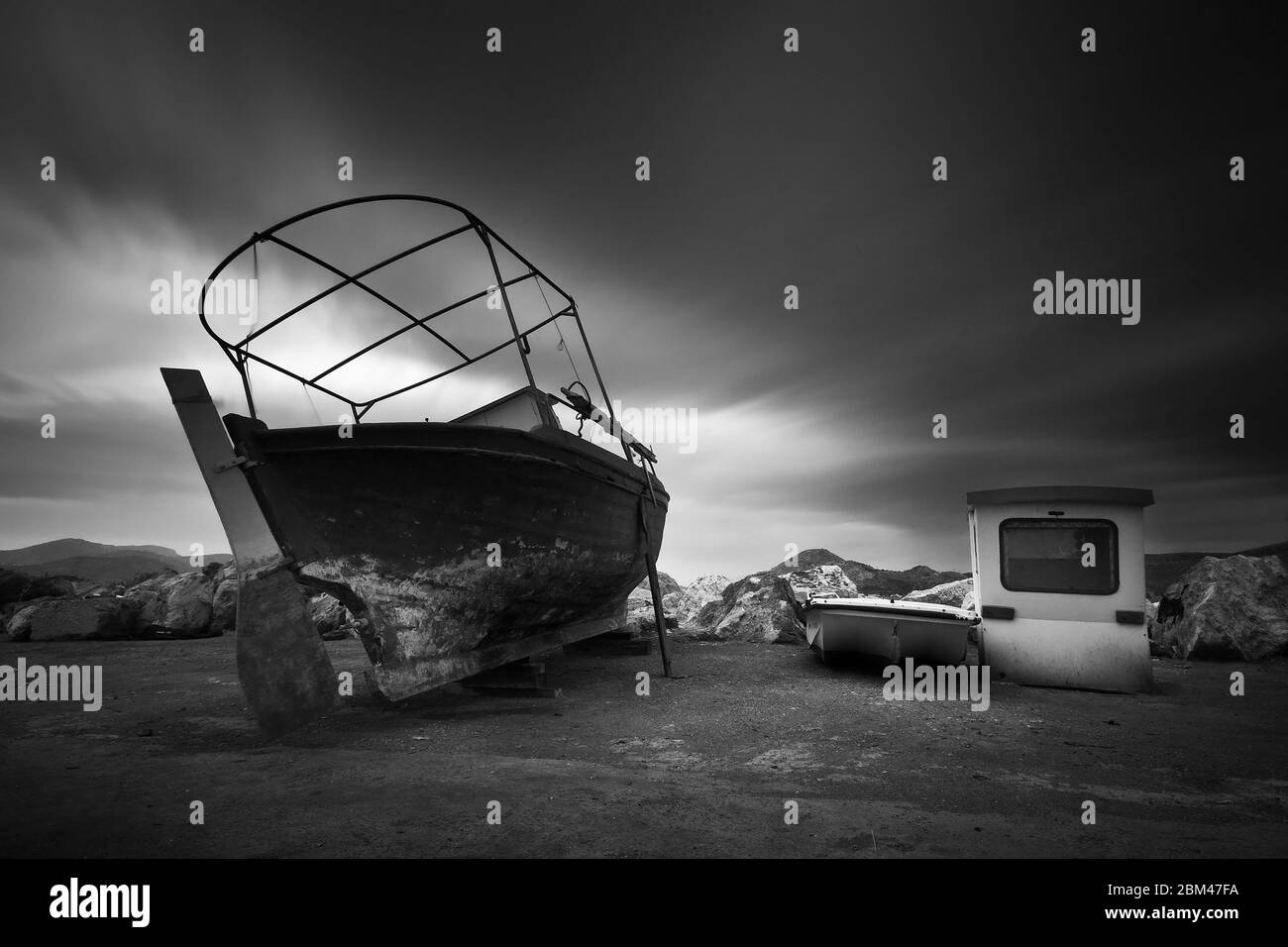 Altes Fischerboot in Piräus, Athen. Stockfoto