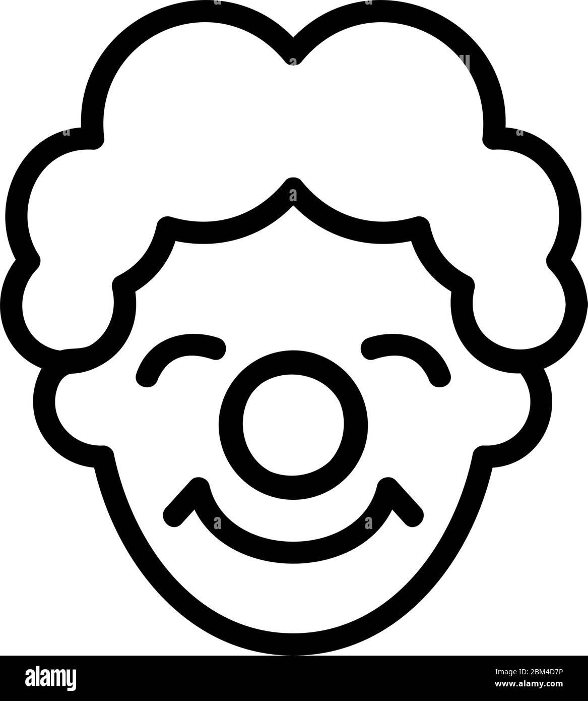 Zufrieden Clown Maske Symbol Vektor Kontur Illustration Stock Vektor