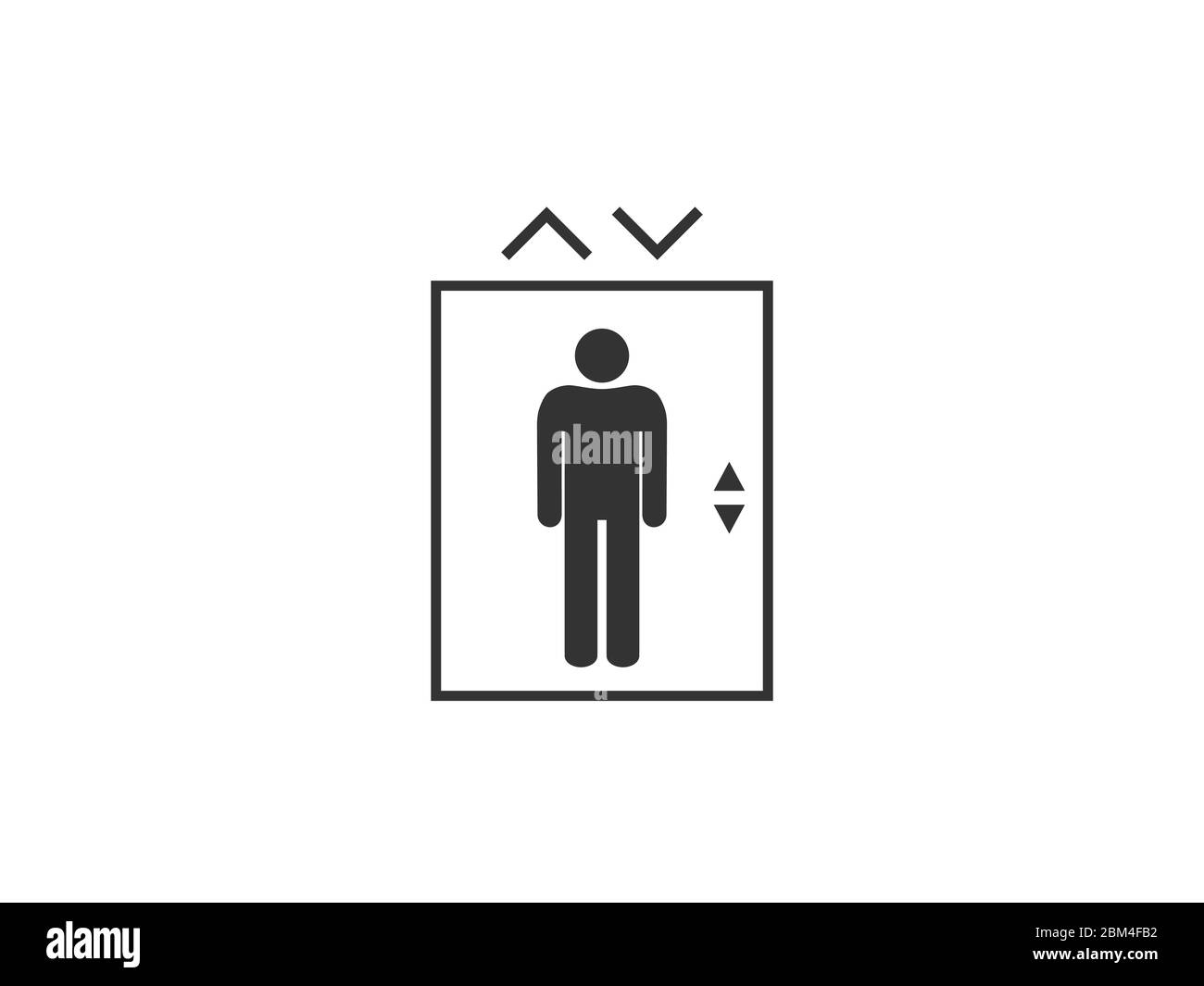 Aufzug, Symbol für Aufzug. Vektorgrafik, flaches Design. Stock Vektor