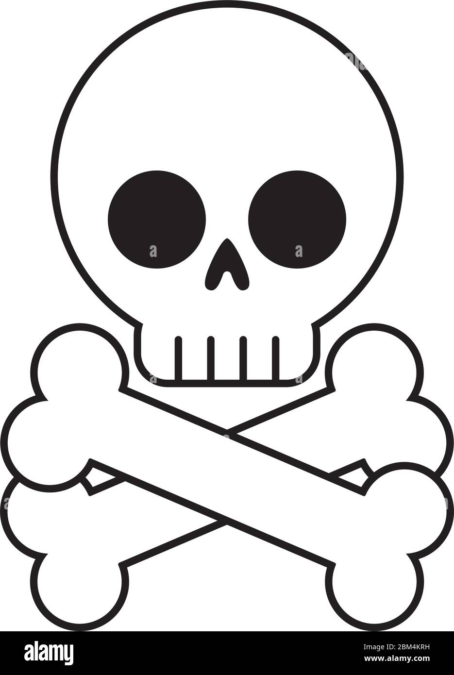 Totenkopf Linie Stil Symbol Design des Kopfes Tod Horror Tattoo