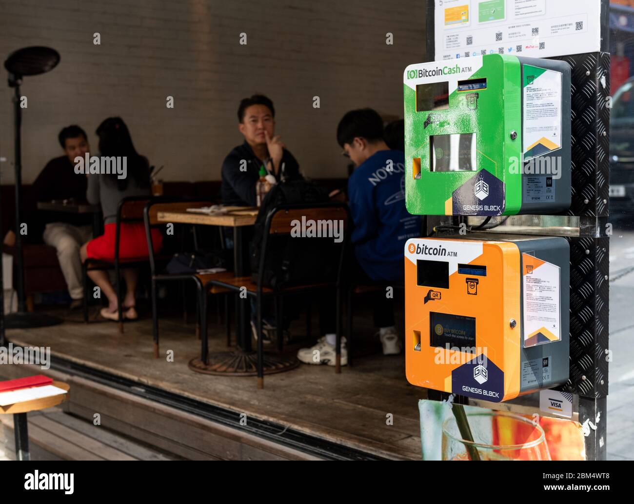 Hongkong, China: 29. Januar 2019. Bitcoin ATMs auf Staunton Street Central Jayne Russell/Alamy Stock Image Stockfoto