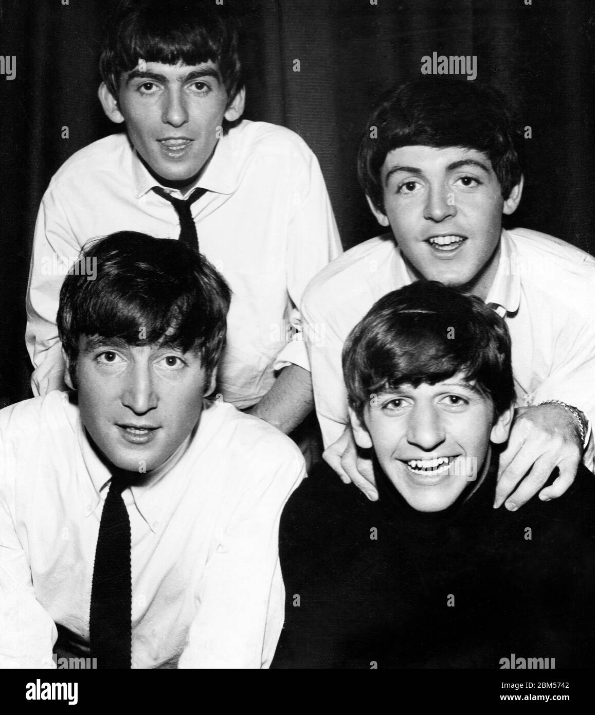 The Beatles - Studio Foto gescannt von einem Originalfoto aus den 1960er Jahren. Fotograf unbekannt. Stockfoto