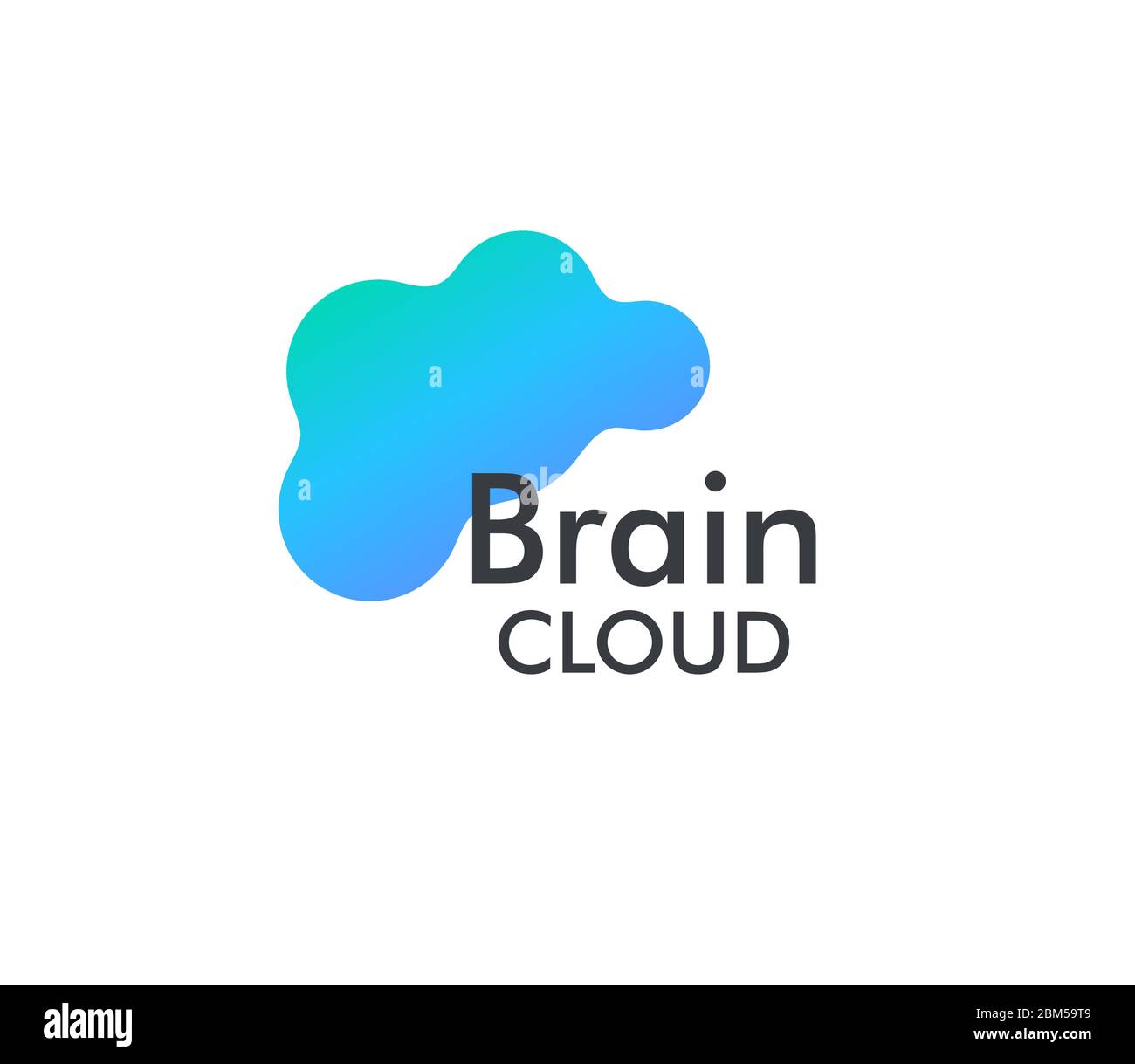 Online Brain Cloud Storage Vektorgrafik. Symbol für den Sicherungs-Service für Dateien und Fotos. Symbol für das Speichern und Teilen von Webdaten. Stock Vektor
