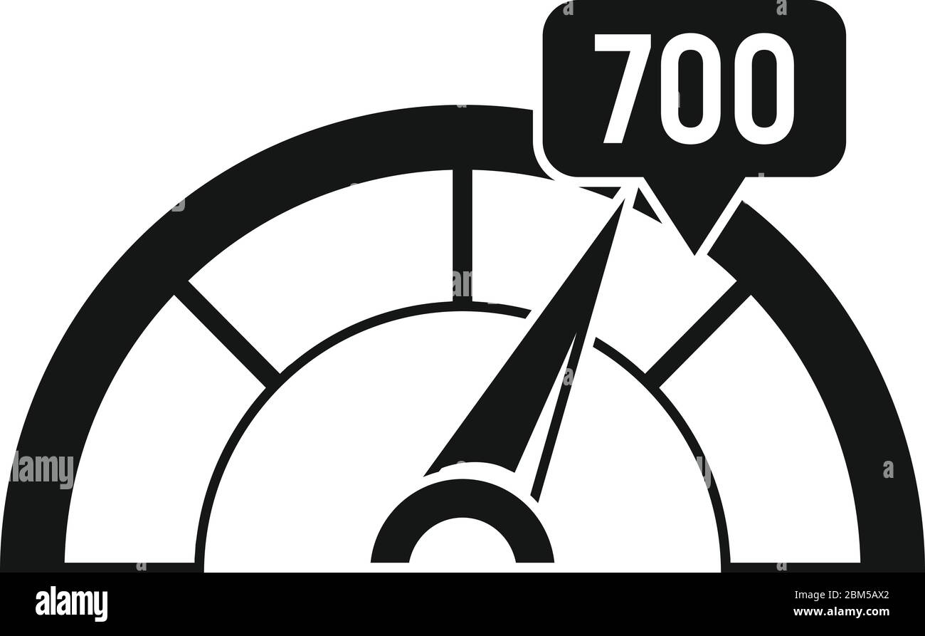 Symbol für die Anzeige der Kreditbewertung. Einfache Illustration der Kredit-Score-Indikator Vektor-Symbol für Web-Design isoliert auf weißem Hintergrund Stock Vektor