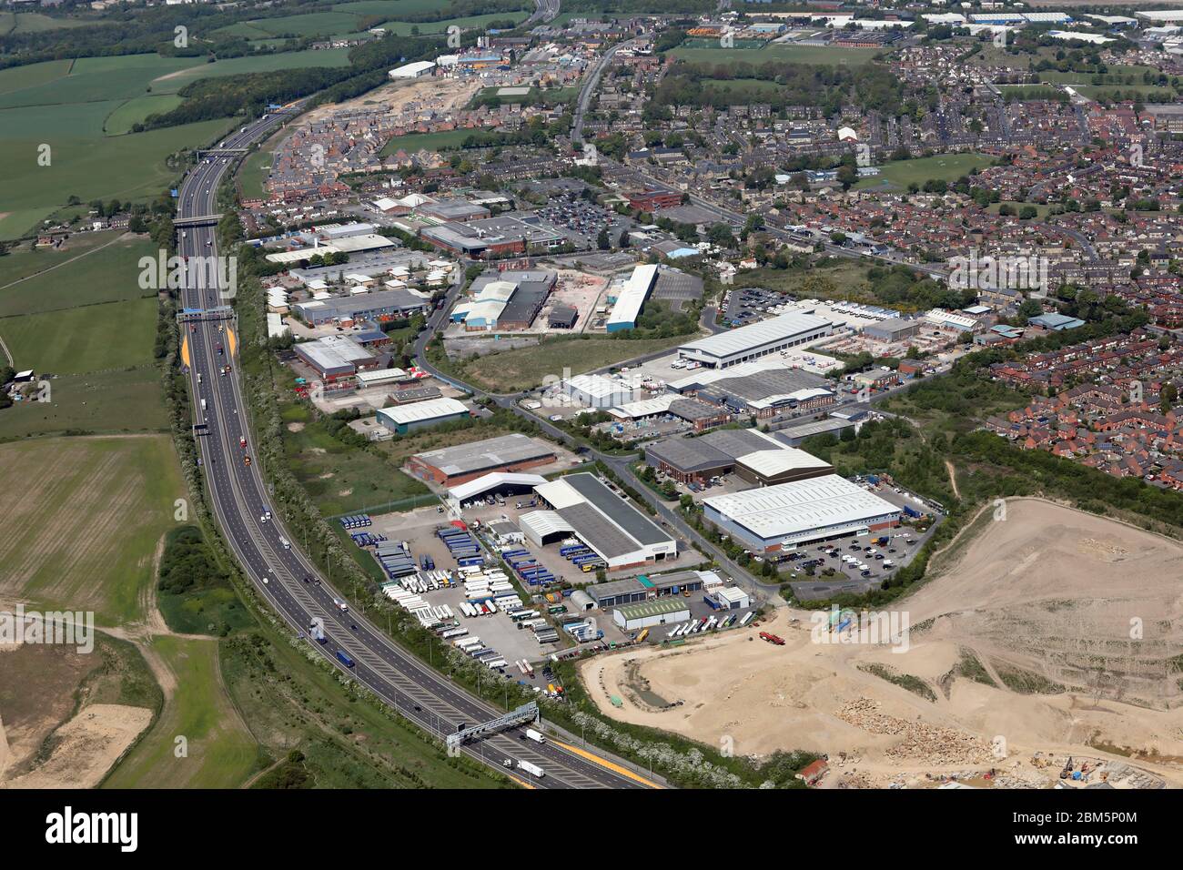 Luftaufnahme des Howley Park Industrial Estate, Morley, Leeds Stockfoto