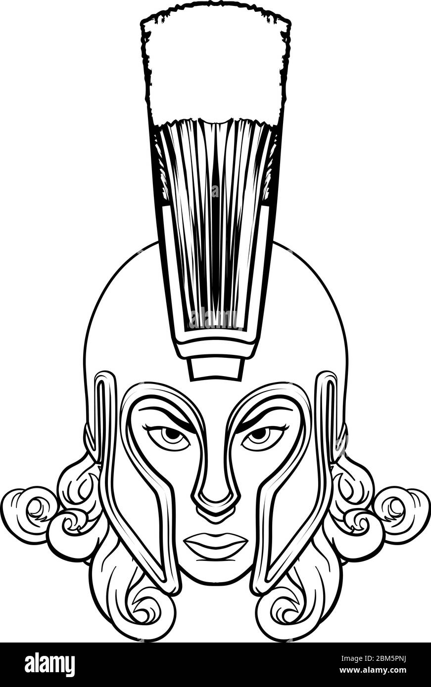 Spartan Software Athena Britannia Frau Krieger Stock Vektor