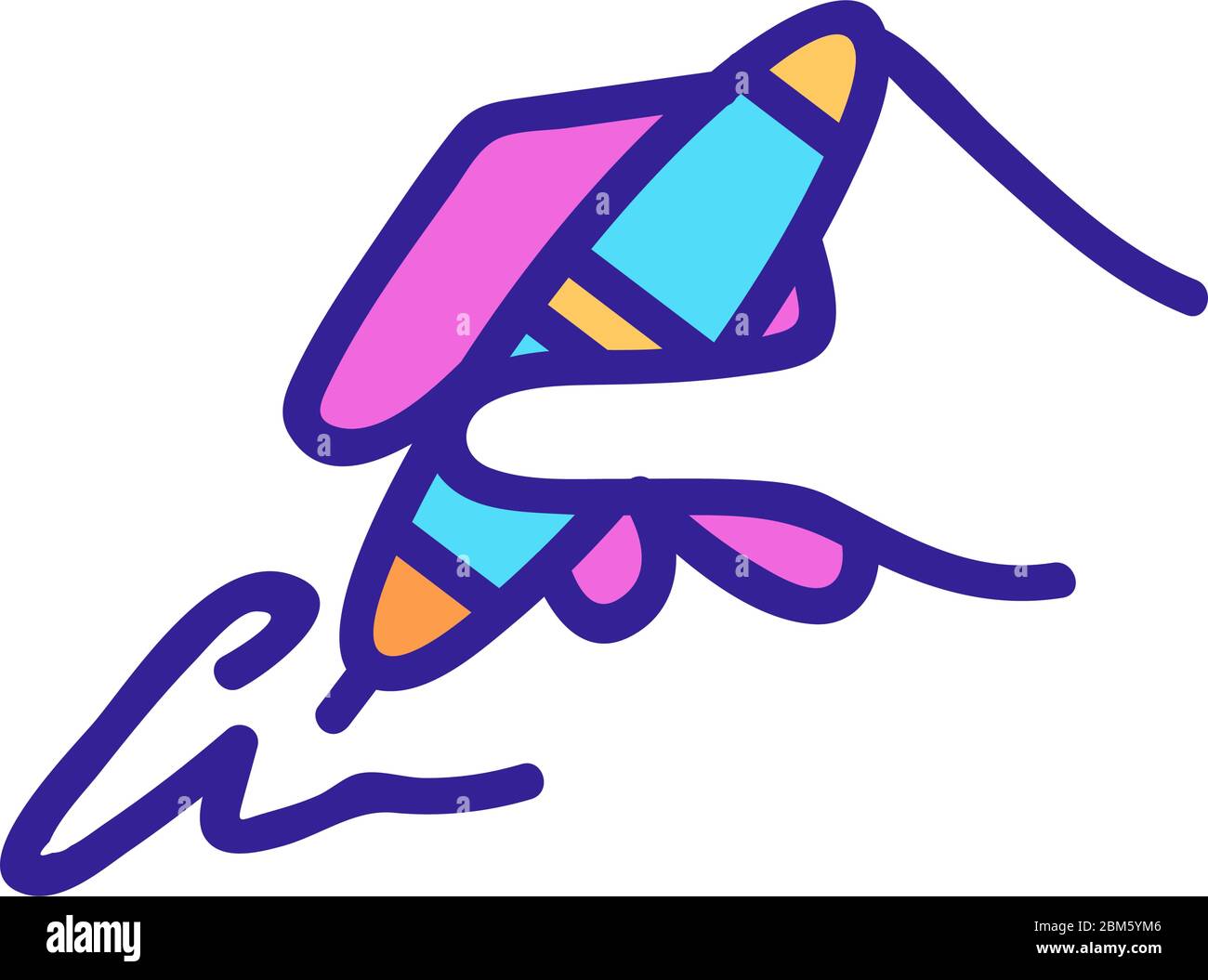 Handschrift Signatur Symbol Vektor-Kontur Illustration Stock Vektor