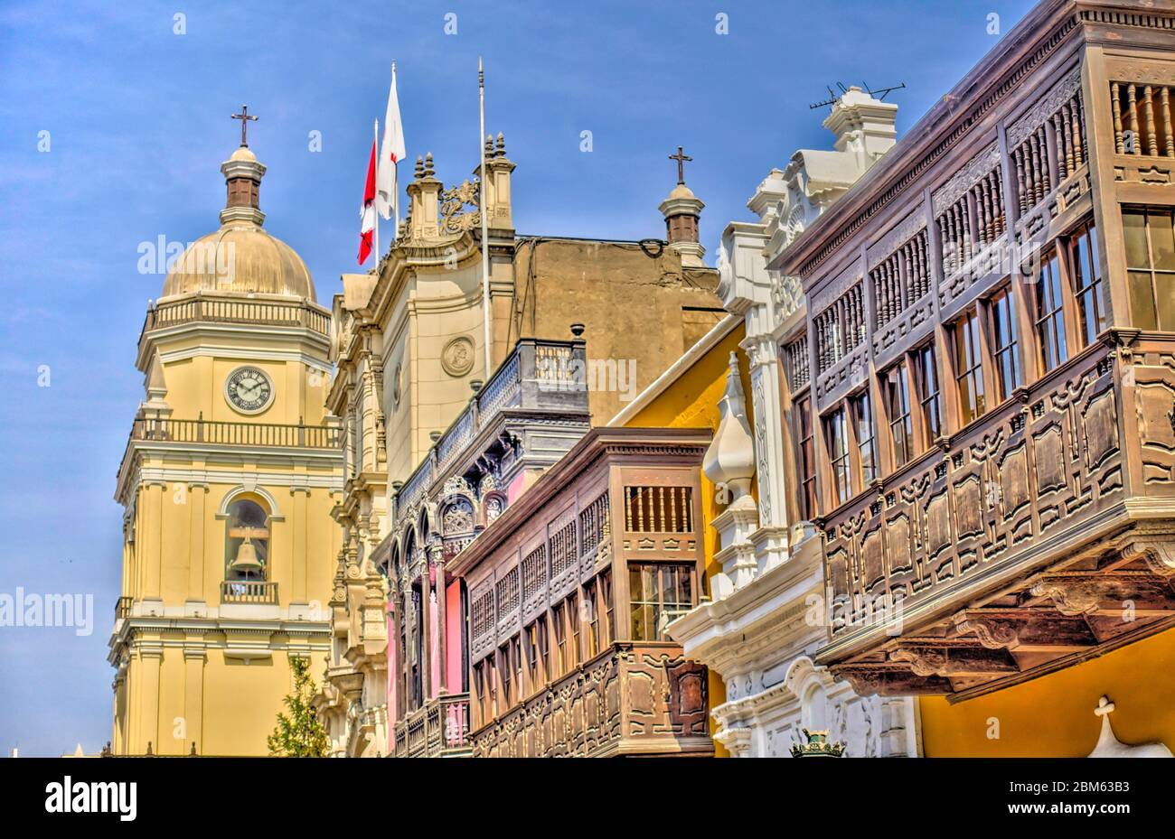 Kolonialarchitektur in Lima, Peru Stockfoto