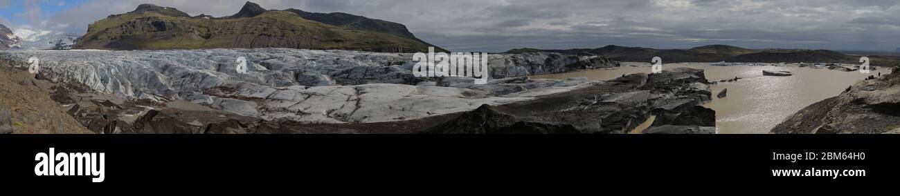 Svinafellsjökull Gletscher in Island Stockfoto