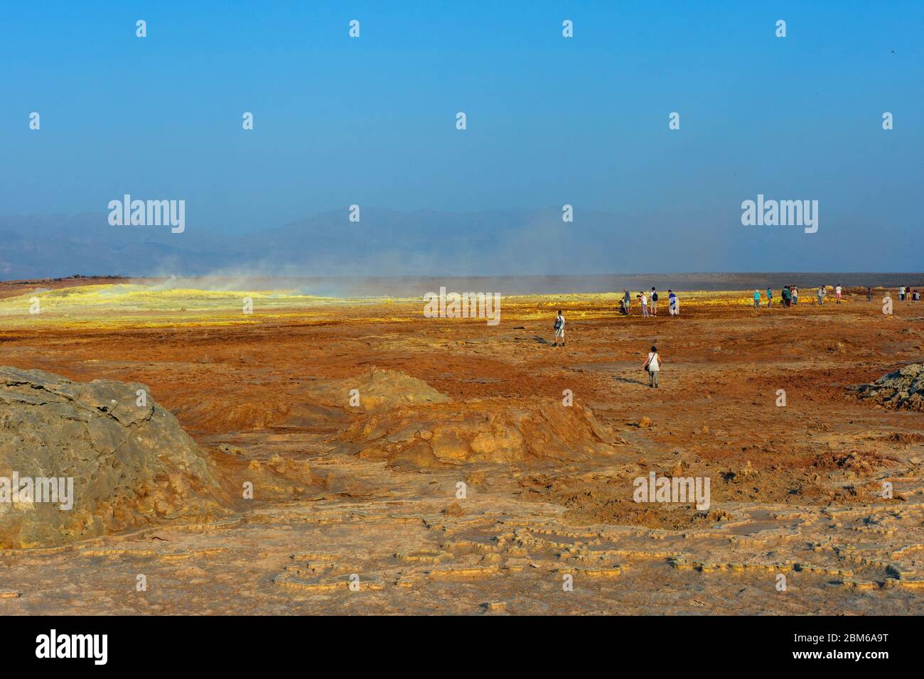 Bunte Landschaft von Dallol terrestrischen Hydrothermalsystem in Danakil Wüste, Äthiopien Stockfoto Bunte Landschaft von Dallol terrestrischen Hydrothermalsystem in Danakil Wüste, Äthiopien Stockfoto