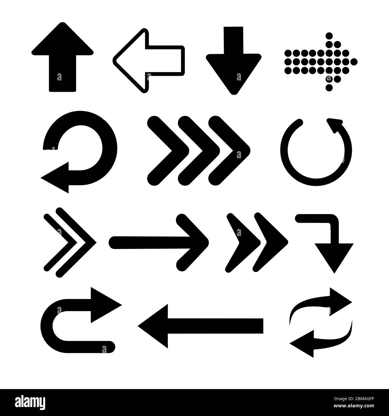 Arrows Vektor-Kollektion mit elegantem Stil und schwarzer Farbe Stock Vektor