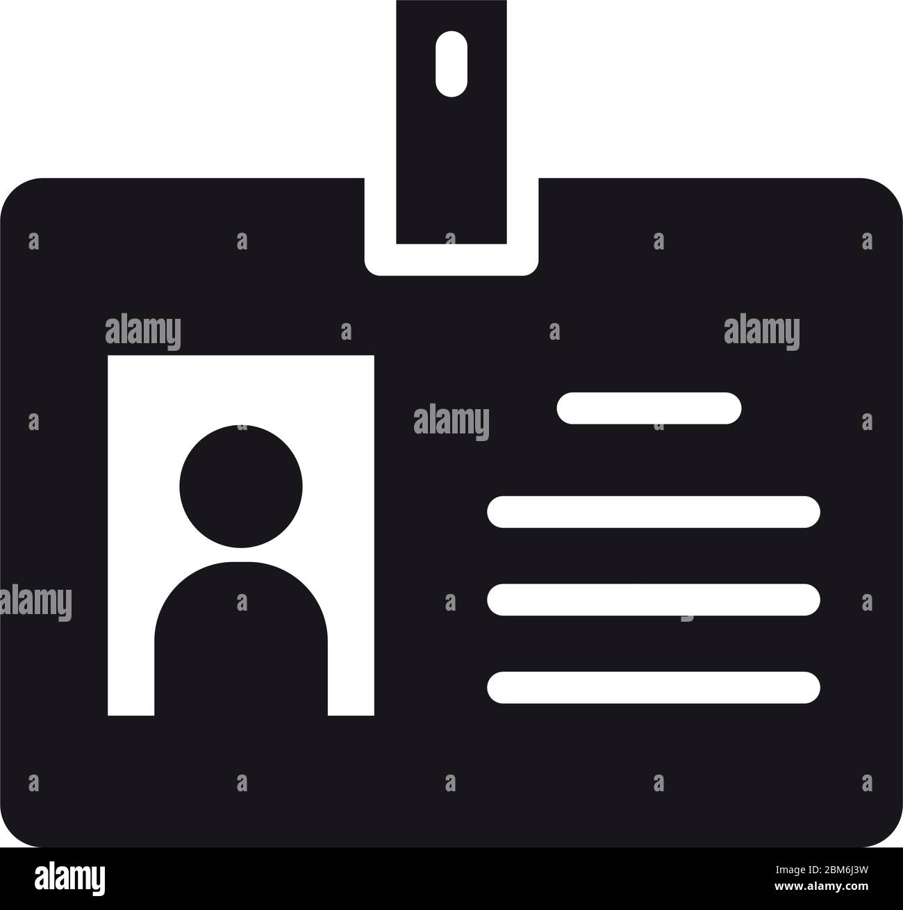 ID-Karten-Symbol auf weißem Hintergrund, Silhouette Stil, Vektorgrafik Stock Vektor