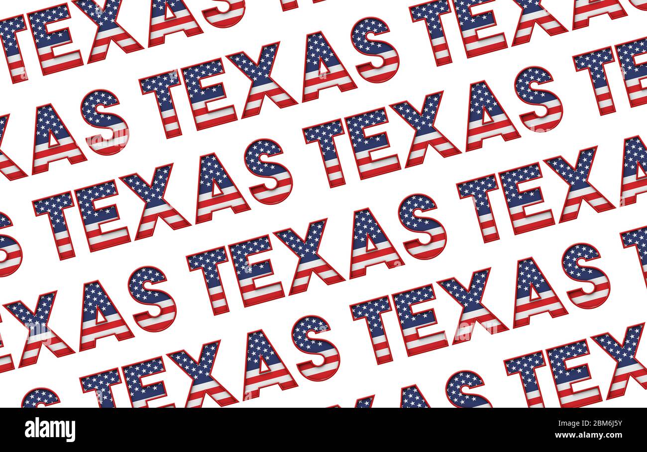Texas USA Staat Sterne und Streifen Hintergrund. 3D-Rendering Stockfoto