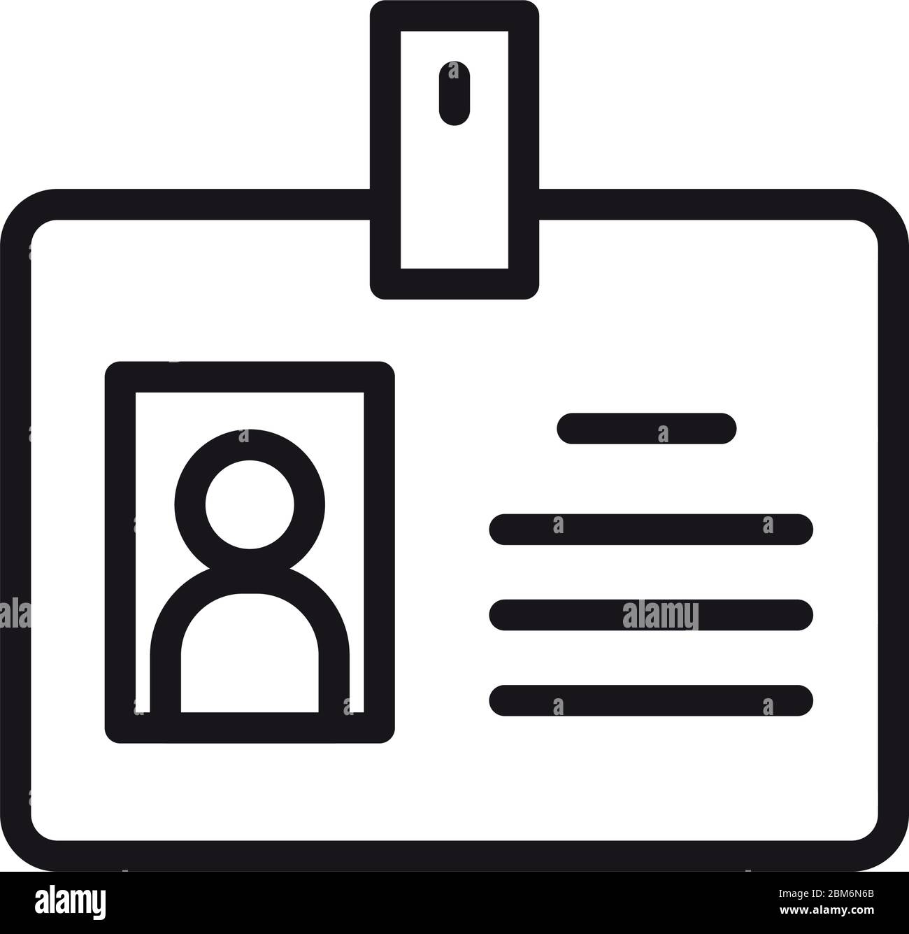 ID-Karten-Symbol auf weißem Hintergrund, Linienstil, Vektorgrafik Stock Vektor