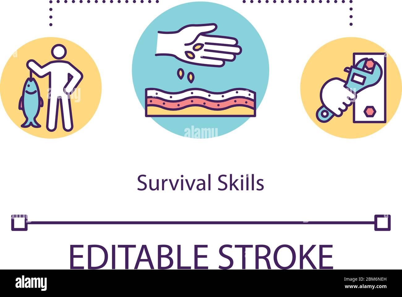 Symbol für das Konzept der Überlebensfähigkeiten Stock Vektor
