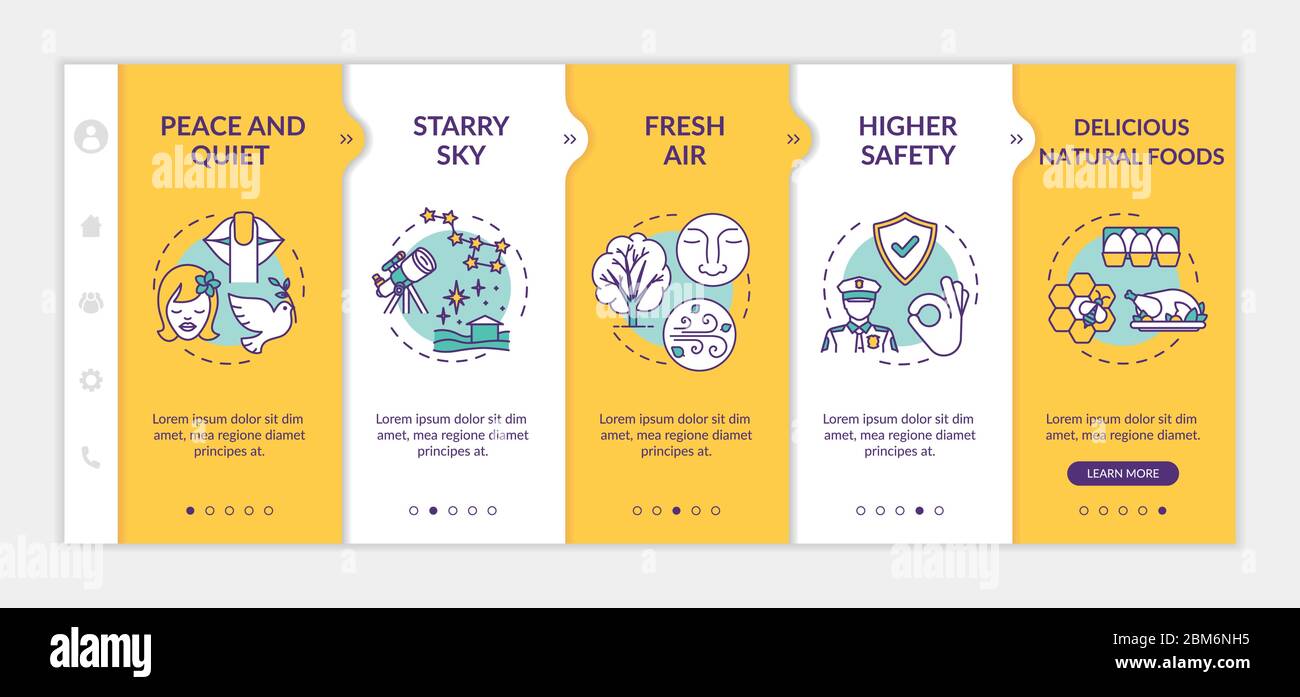 Wohnen außerhalb der Stadt Onboarding Vektorvorlage Stock Vektor