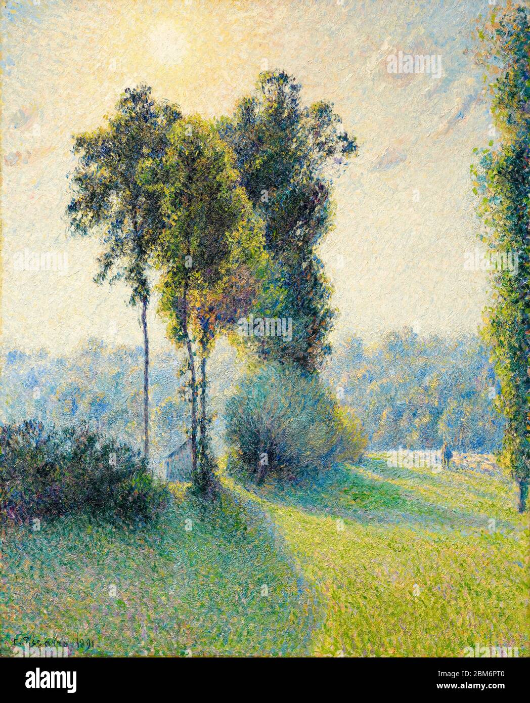 Camille Pissarro, Landschaftsmalerei, Landschaft bei Saint-Charles, bei Gisors, Sonnenuntergang, 1891 Stockfoto