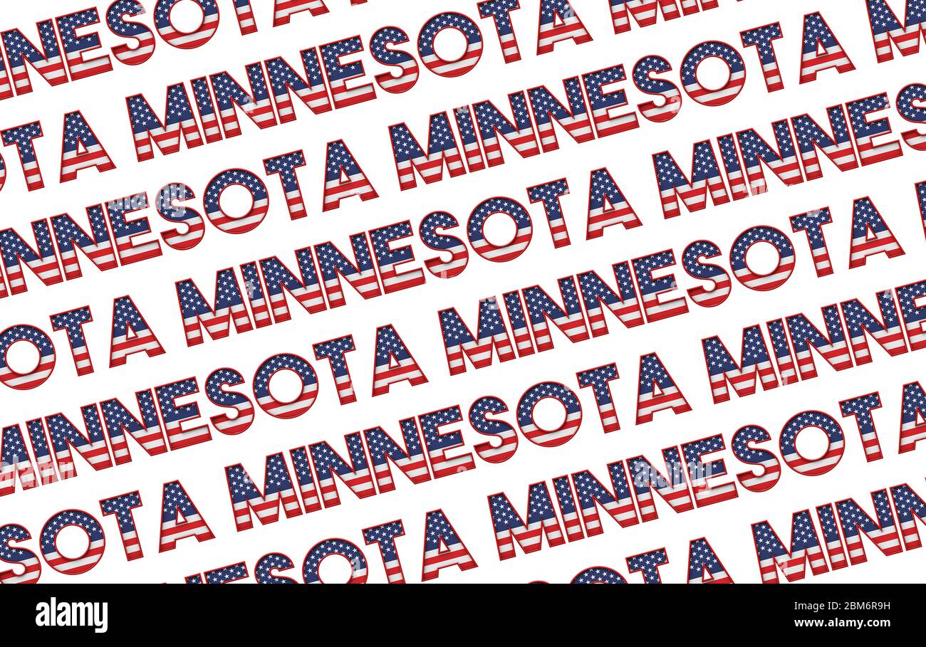 Minnesota USA Staat Sterne und Streifen Hintergrund. 3D-Rendering Stockfoto