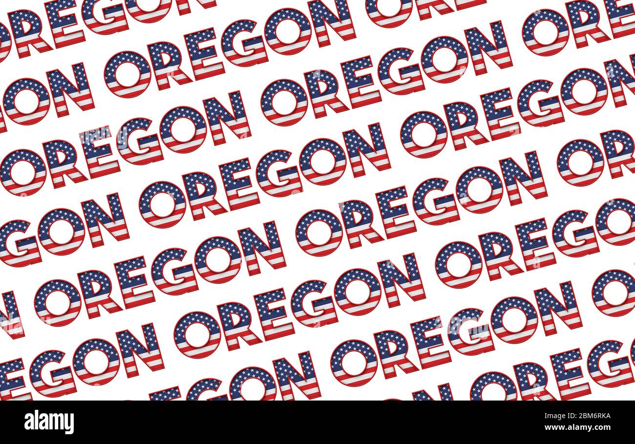 Oregon USA Staat Sterne und Streifen Hintergrund. 3D-Rendering Stockfoto