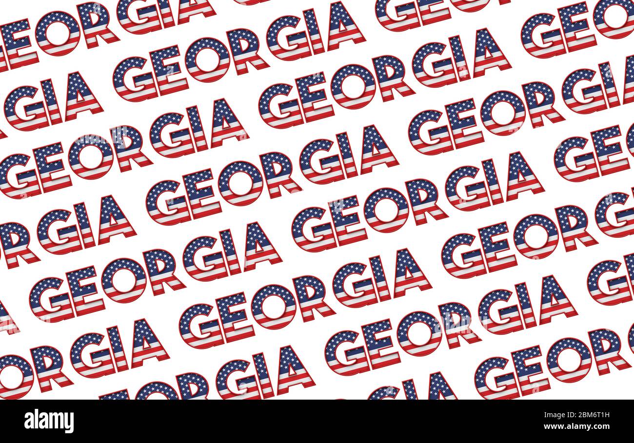 Georgia USA Staat Sterne und Streifen Hintergrund. 3D-Rendering Stockfoto