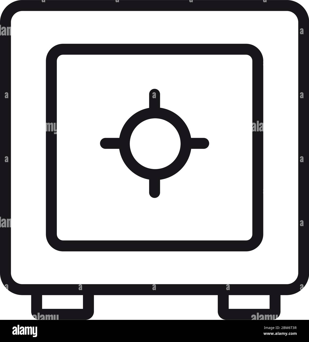 Strongbox-Symbol über weißem Hintergrund, Linienstil, Vektorgrafik Stock Vektor