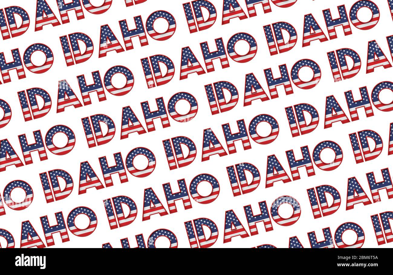 Idaho USA Staat Sterne und Streifen Hintergrund. 3D-Rendering Stockfoto