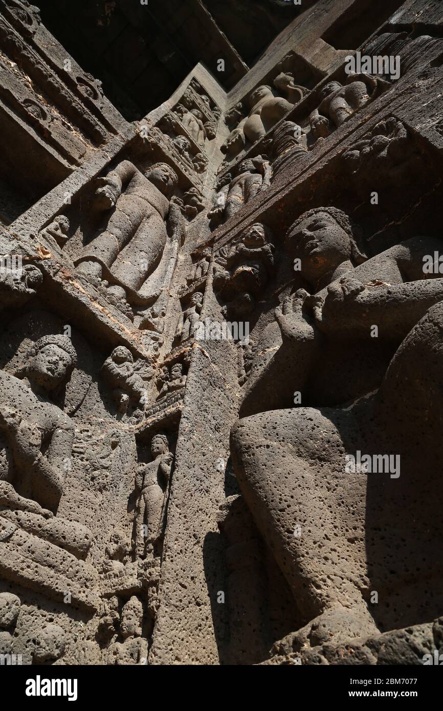 Ajanta Höhlen in Indien Stockfoto