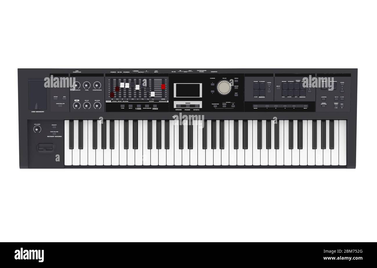 Keyboard Piano Isoliert Stockfoto