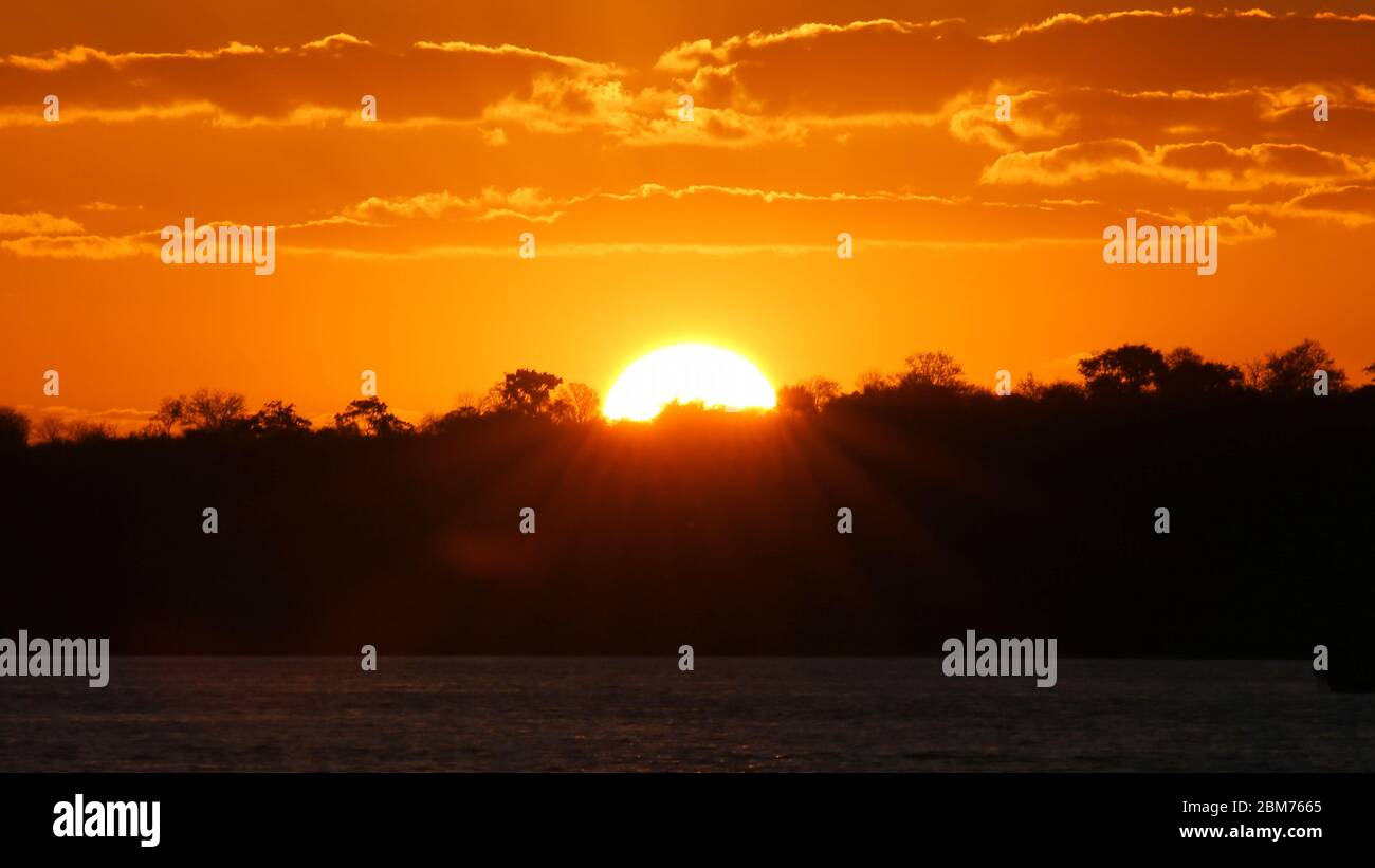 Dieses Foto wurde am Zambezi Fluss, Simbabwe, aufgenommen Stockfoto