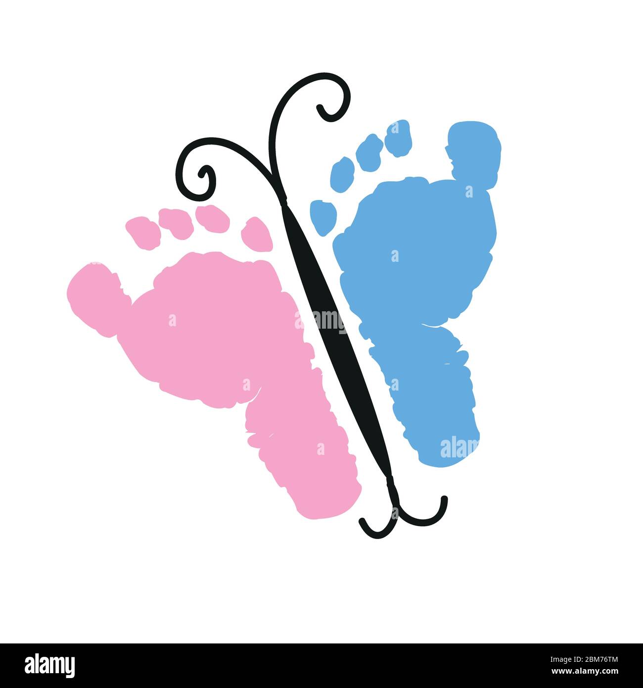 Baby Footprint Blue Pink Illustration Stockfotos Und Bilder Kaufen Alamy