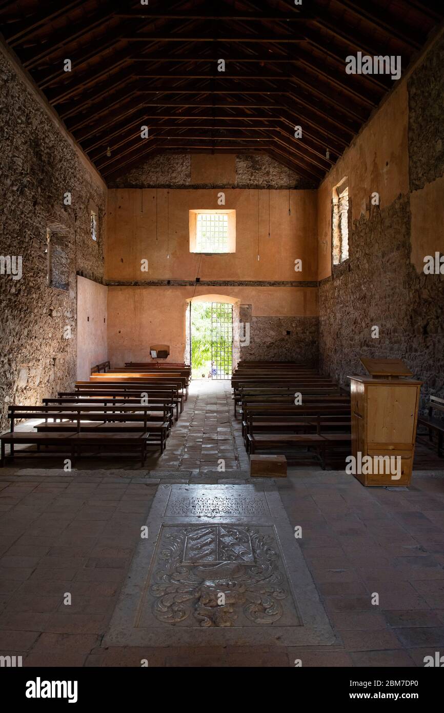 Interior des 17. Jahrhunderts Convento de Sao Francisco in der Stadt Cidade Velha auf der Insel Santiago, Kap Verde / Cabo Verde Stockfoto