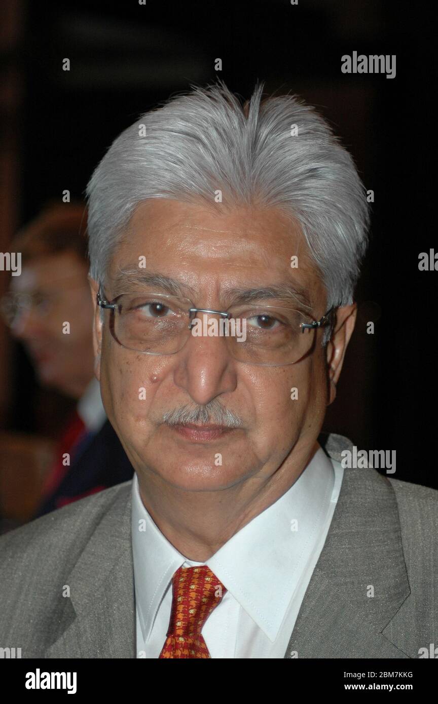 Azim Hashim Premji ist ein indischer Wirtschaftsmagnate, Investor, Ingenieur und Philanthropin, der Vorsitzender von Wipro Limited ist. Er ist informell bekannt Stockfoto