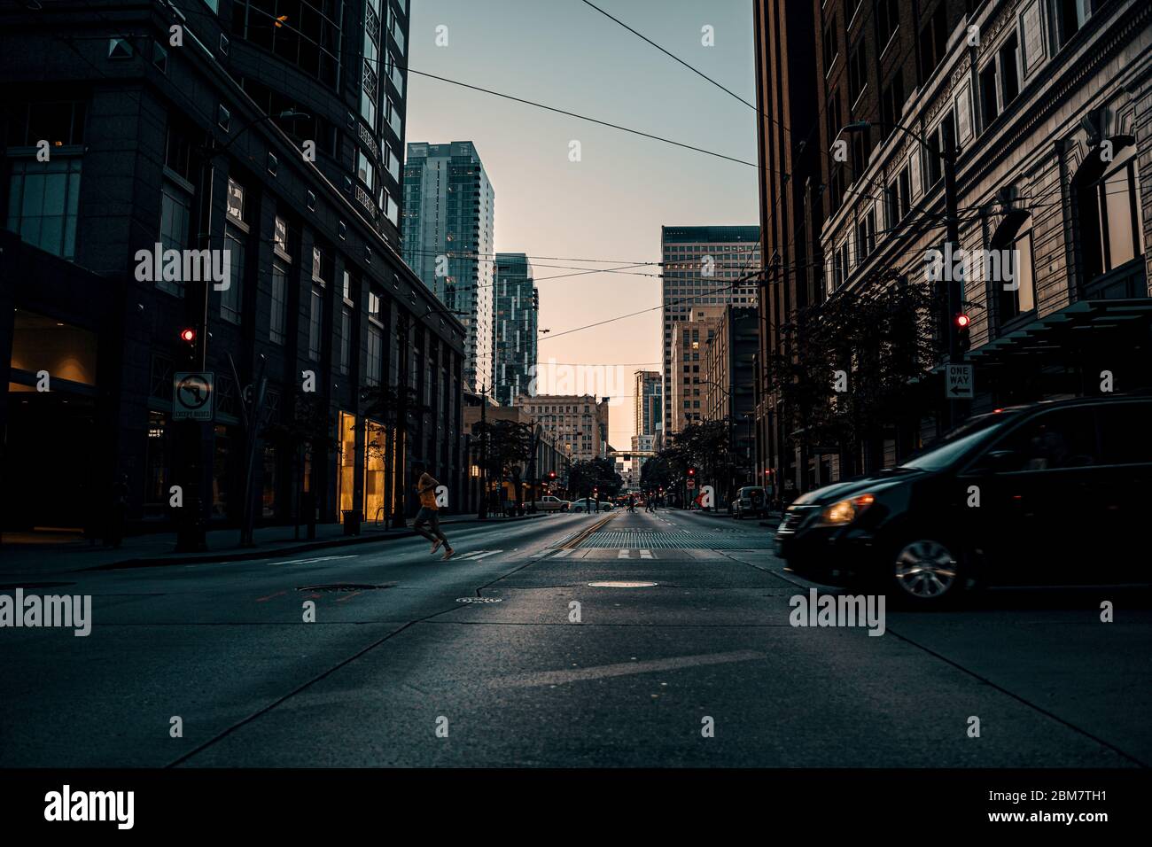 Straße in der Innenstadt von Seattle Stockfoto