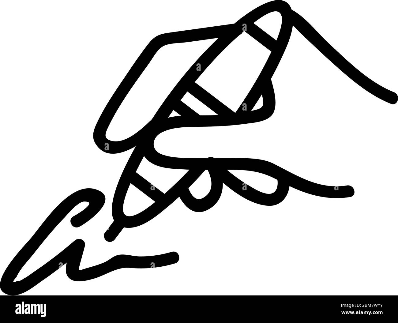 Handschrift Signatur Symbol Vektor-Kontur Illustration Stock Vektor