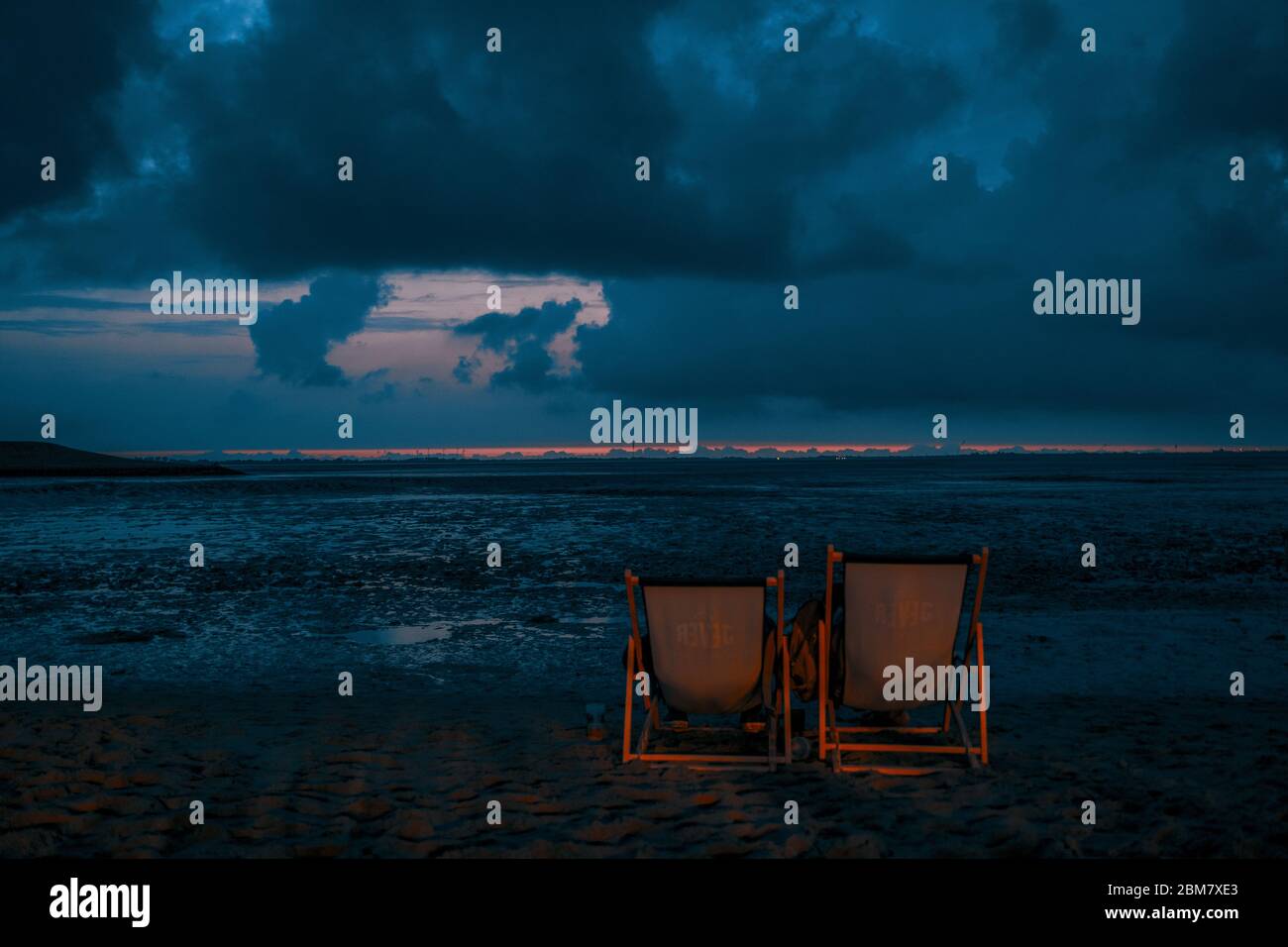 nordsee bei Nacht Stockfoto