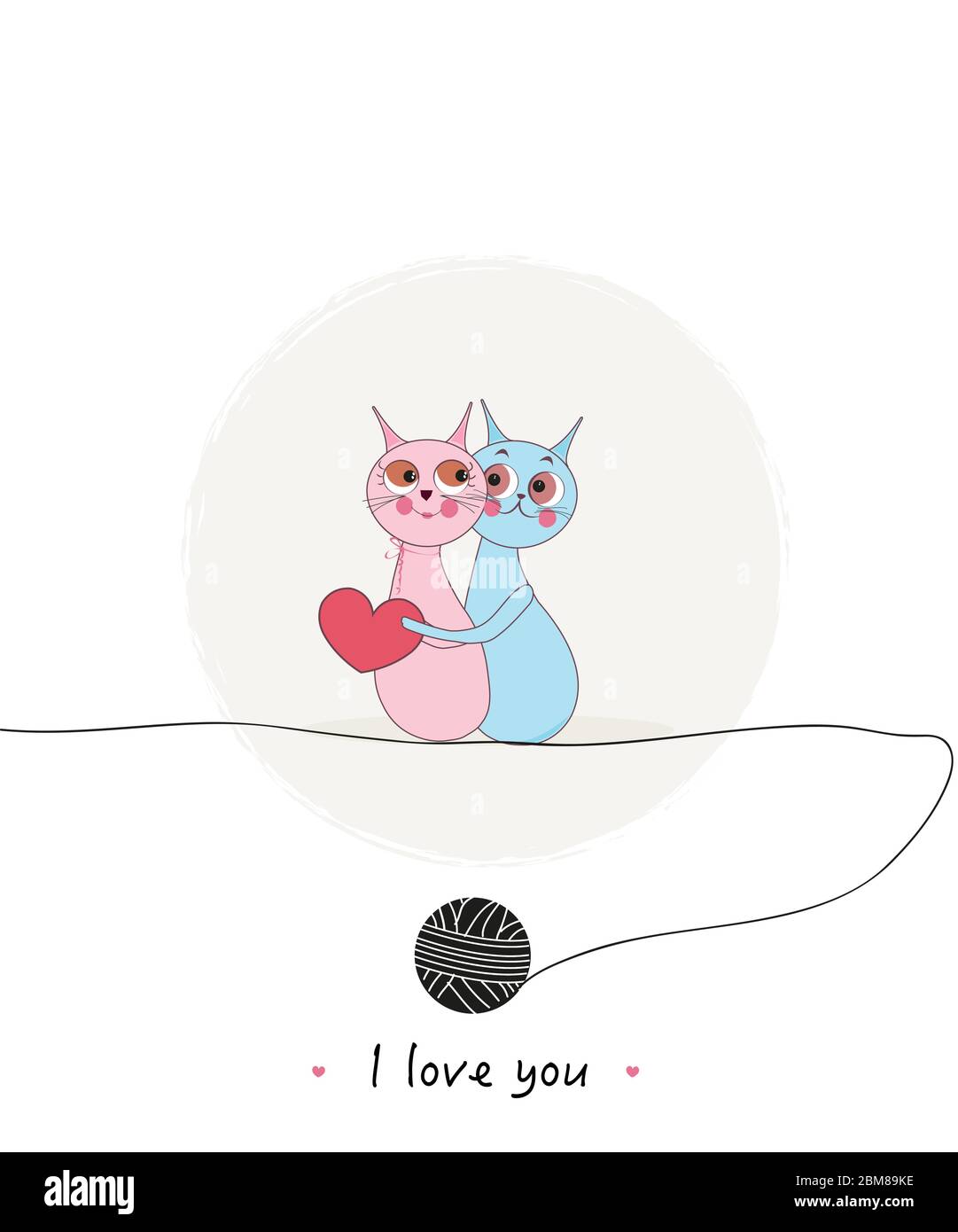 Valentinstag Katzen paar Vektor Hintergrund Stock Vektor