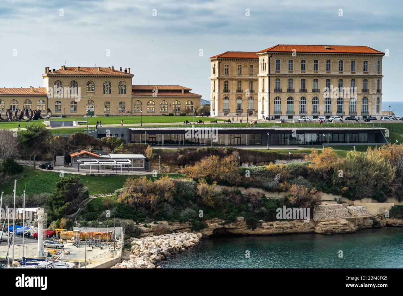 Der Palais du Pharo in Marseille Alter Hafen, ein historischer Palast, der im 19. Jahrhundert in Frankreich erbaut wurde Stockfoto