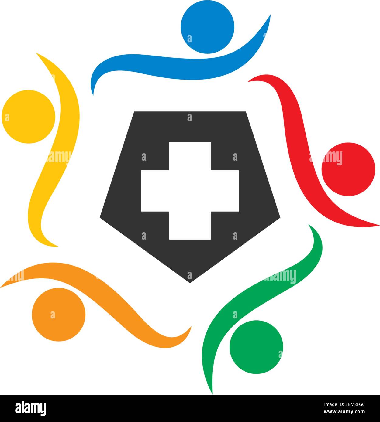 Gemeinschaftspflege, Teamwork Konzept Logo Illustration Stock Vektor